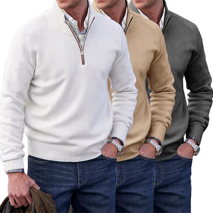 Bivoo Herren | Kaschmir Reißverschluss-Pullover
