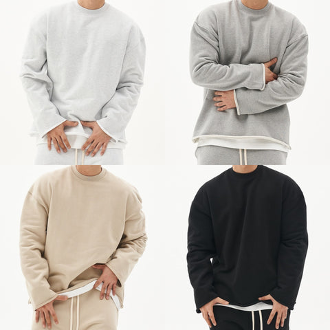Men's Fashion Solid Color Loose Fit Sweatshirt