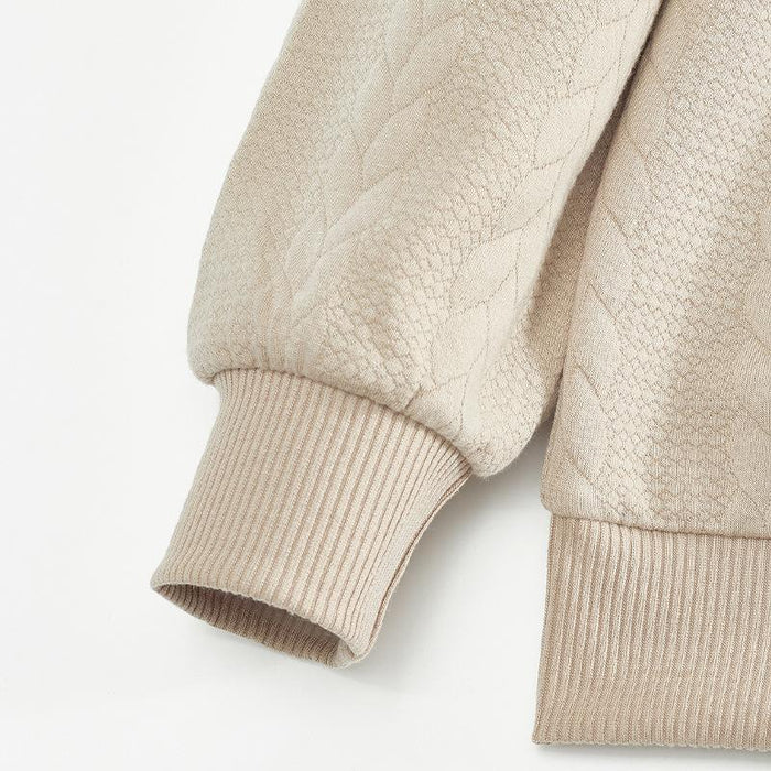 Men's Collar Zipper Loose Jacquard Sweatshirt